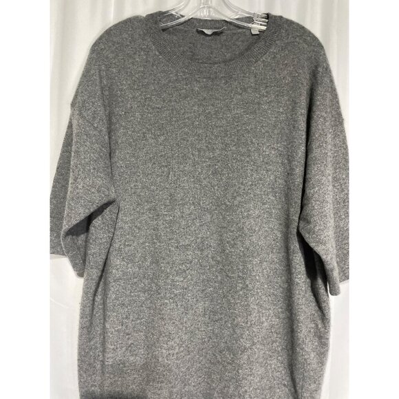 Mango Gray Oversized Wool/Blend Short Sleeve Sweater Tunic for Women - Picture 4 of 4